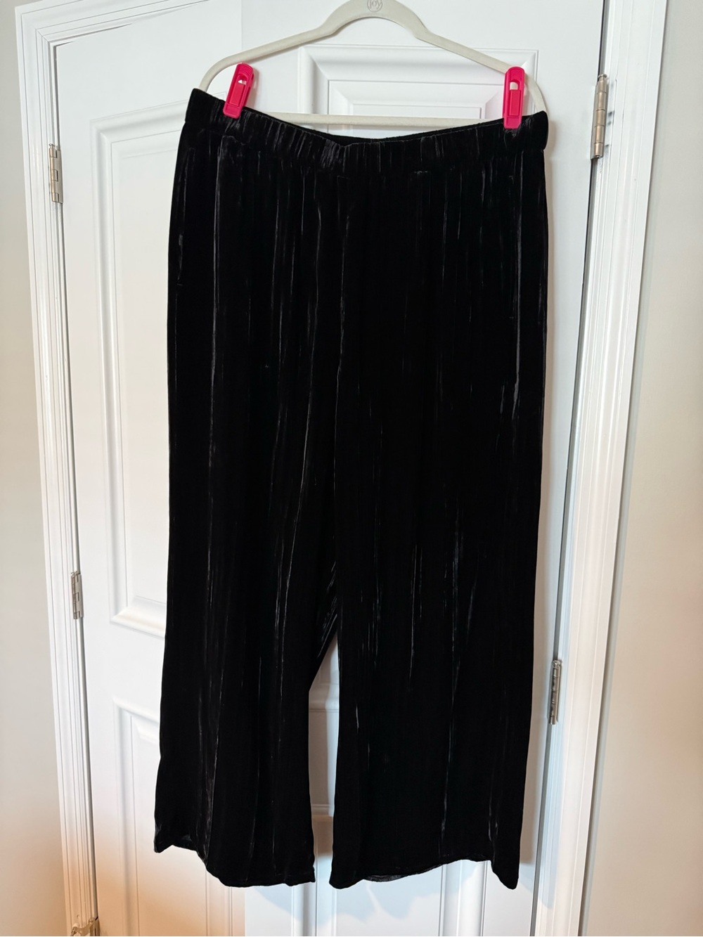 Eileen Fisher Black Velvet Wide-Leg Pants
